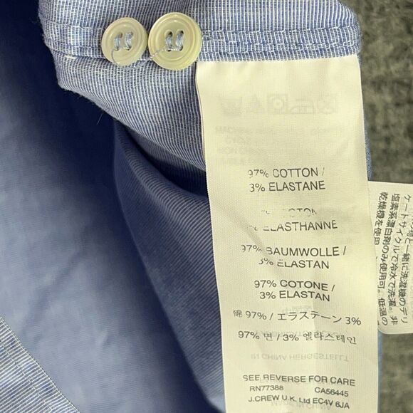 J Crew Shirt Womens 2‎ Blue Twill Stretch Lightweight Button-Up Long Sleeve - Picture 6 of 10